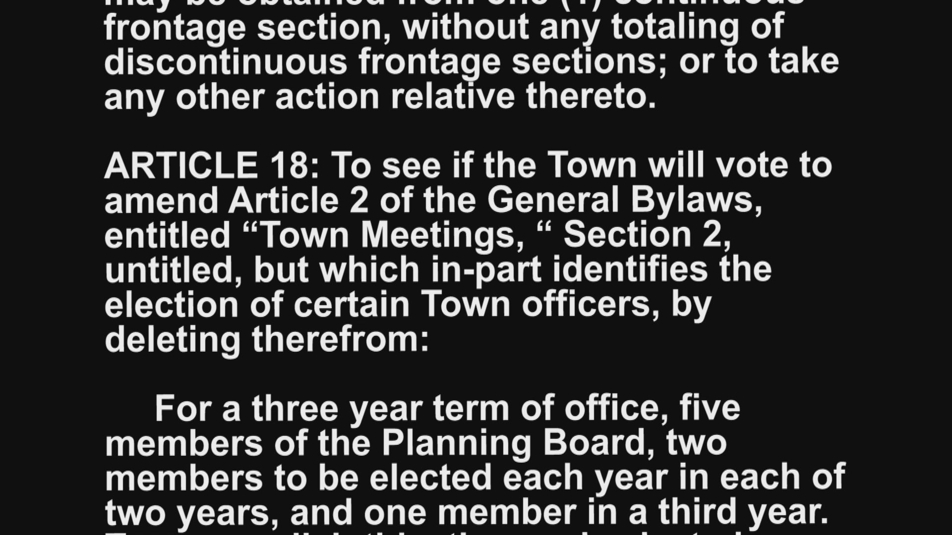 Thumbnail image for TOWN WARRANT as Rolling Scroll - Town Meeting July 27th, 2020